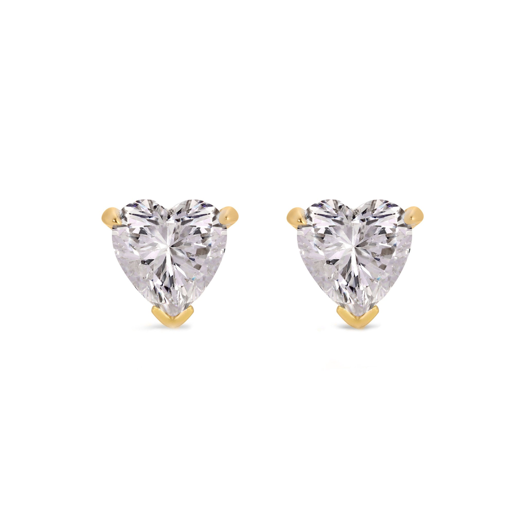 VVS1 Moissanite 1ct Heart Cut Solitaire Stud Earrings Certified - Minimalist earrings - High Quality Heart Cut Stud Earrings