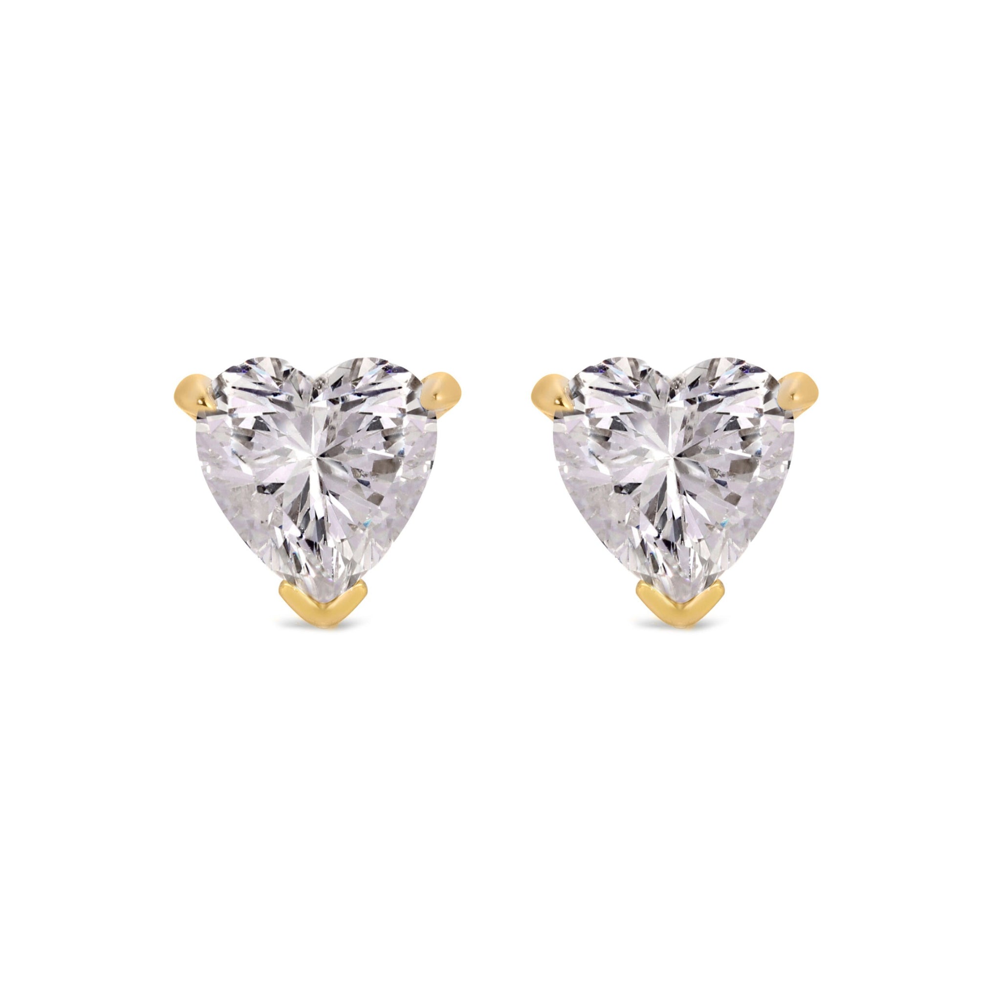 VVS1 Moissanite 3ct Heart Cut Solitaire Stud Earrings Certified - Minimalist earrings - High Quality Heart Cut Stud Earrings