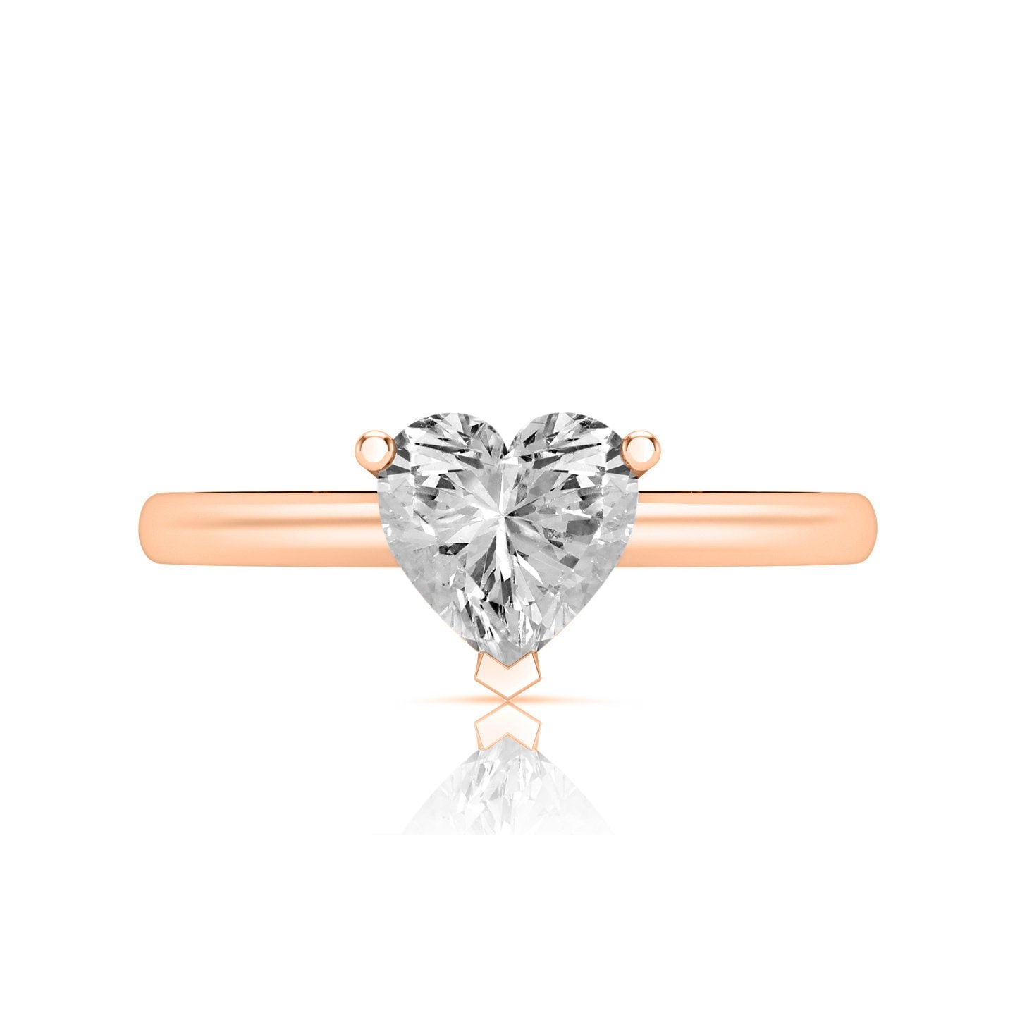 2ct Heart cut Designer Simulated Diamond Engagement Wedding Ring 14k Rose Gold