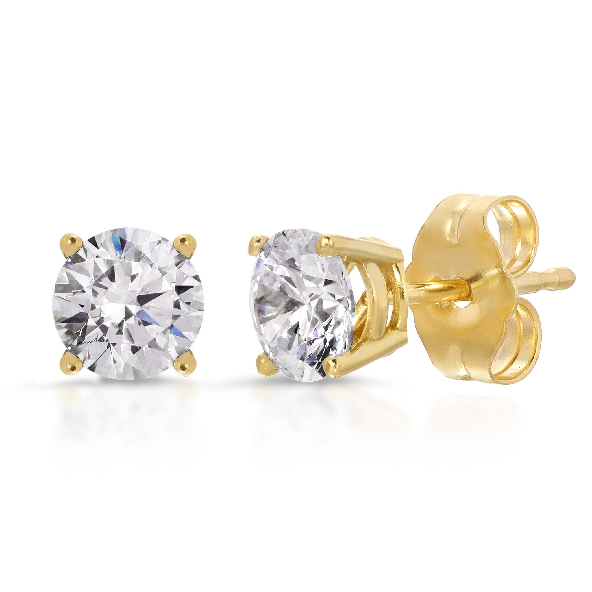 0.20ct Natural Diamond G/HSI Brilliant Round Cut Studs Designer Conflict Free 14K Yellow Gold Earrings Push back