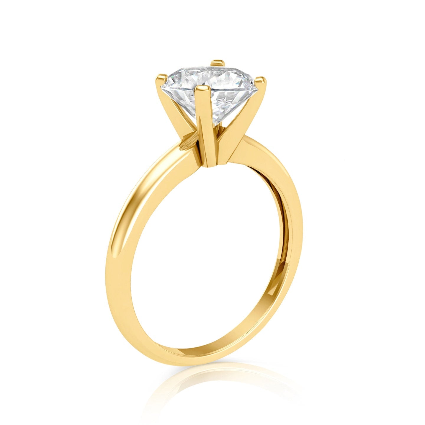 0.50 ct Solitaire Gold Engagement Ring Simulated Diamond 14k Yellow Gold