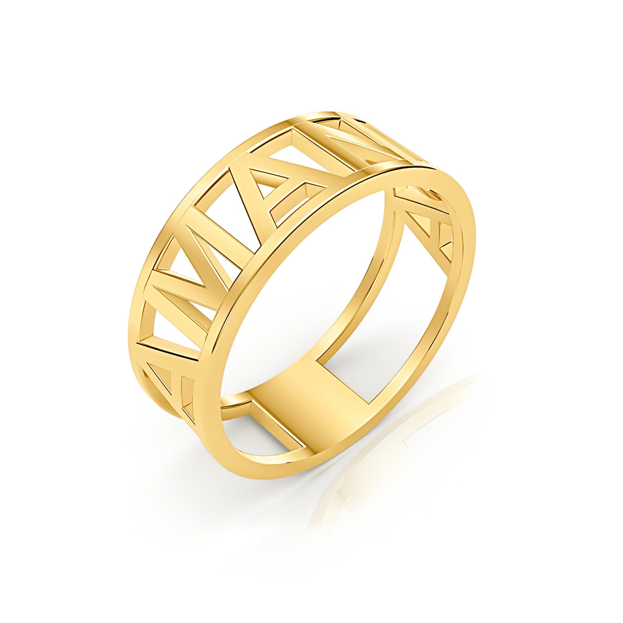 Name 14K Solid  Custom Gold Ring